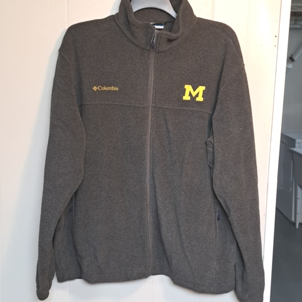 Mens Columbia Fleece University  of Michigan Fleece Jacket